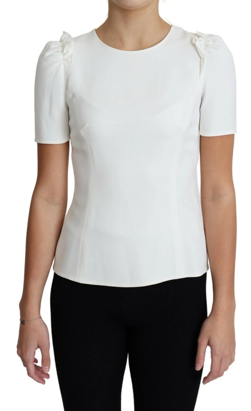 Dolce & Gabbana Blouse Femme Blanche en Viscose et Acétate