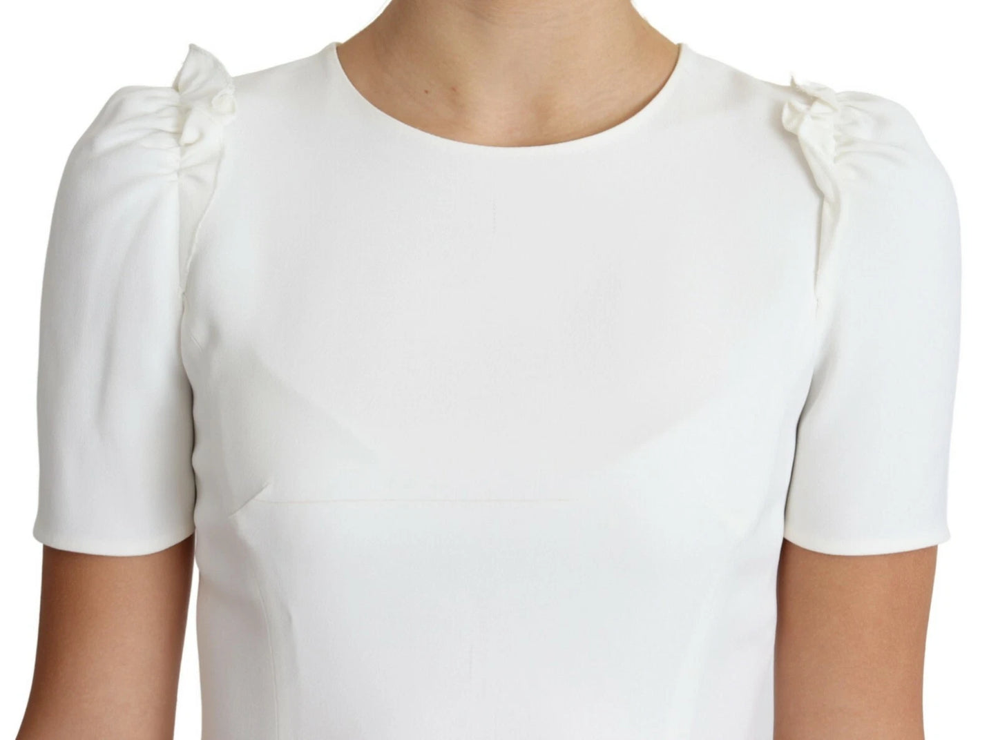 Blouse blanche à manches courtes en acétate de viscose de Dolce &amp; Gabbana