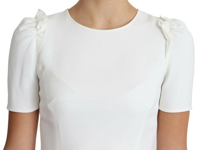 Blouse blanche à manches courtes en acétate de viscose de Dolce &amp; Gabbana