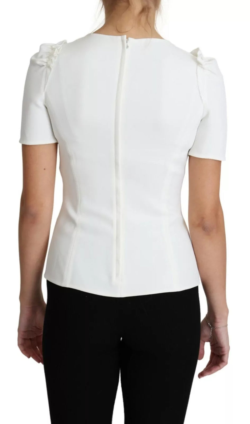 Dolce & Gabbana Blouse Femme Blanche en Viscose et Acétate