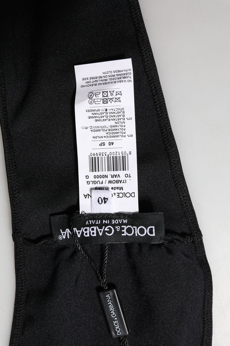 Dolce & Gabbana Black Nylon Blend Bandeau Strapless Tube Top