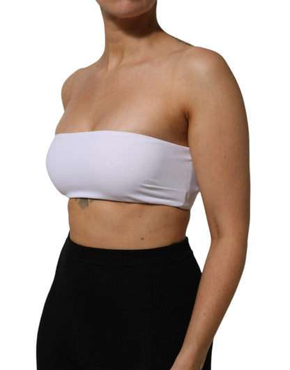 Dolce & Gabbana White Nylon Blend Bandeau Strapless Tube Top