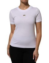 Dolce & Gabbana T-Shirt Femme Blanc en Coton à Col Rond