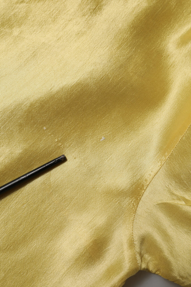 Dolce & Gabbana Top en Soie Satinée Jaune avec Détails en Dentelle