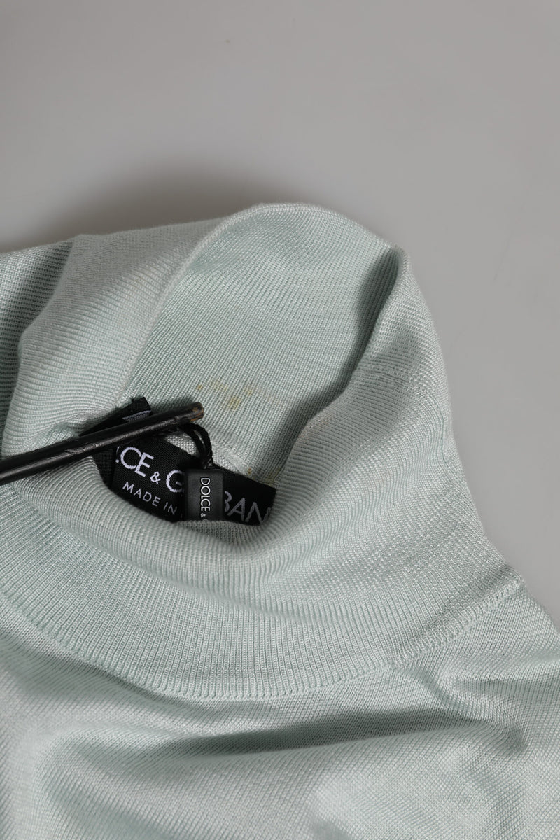 Dolce & Gabbana Pull Col Roulé Gris à Manches 3/4