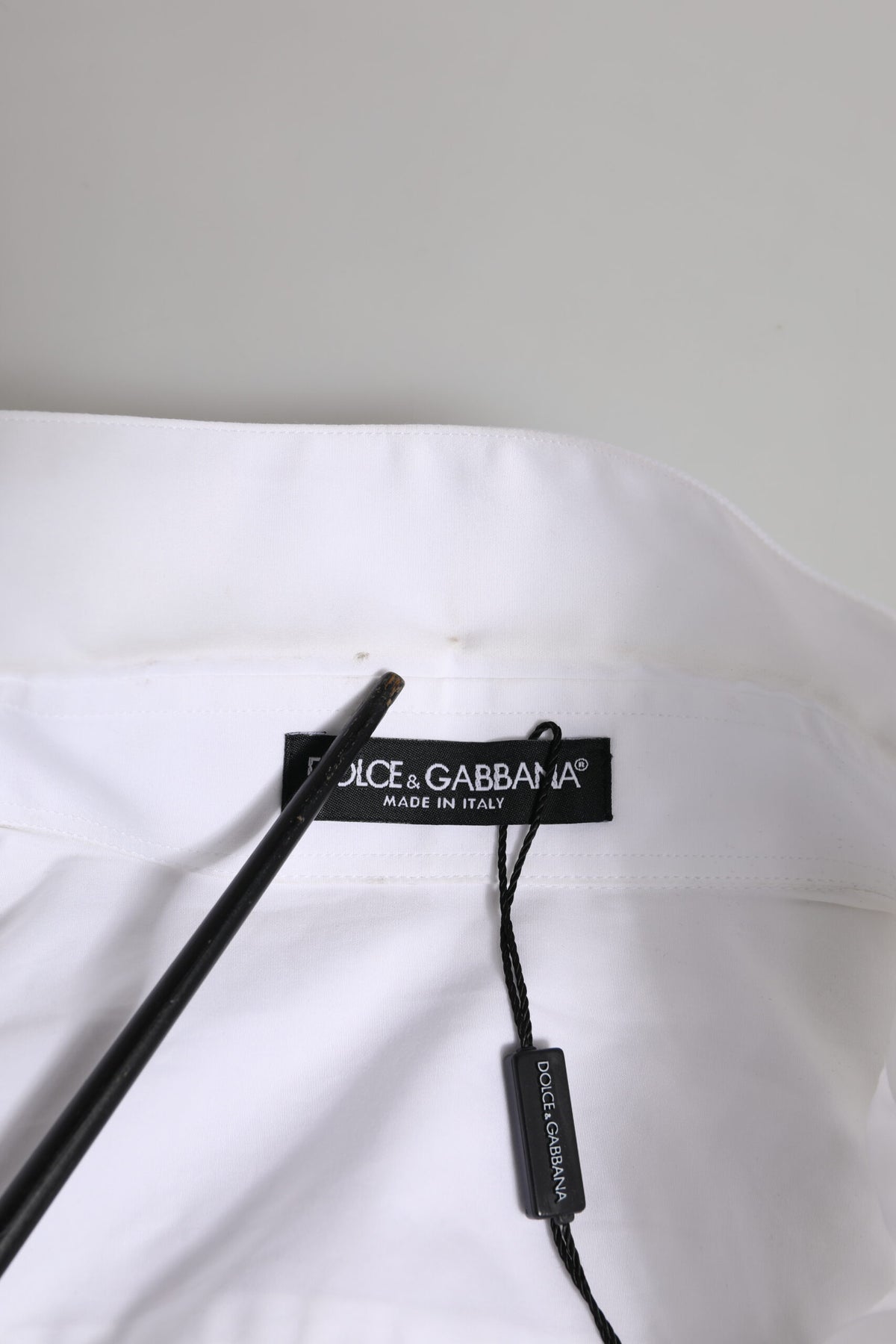 Dolce & Gabbana White Crystal Embellished Dress Shirt