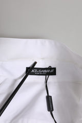 Dolce & Gabbana White Crystal Embellished Dress Shirt