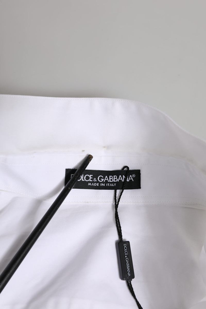 Dolce & Gabbana White Crystal Embellished Dress Shirt