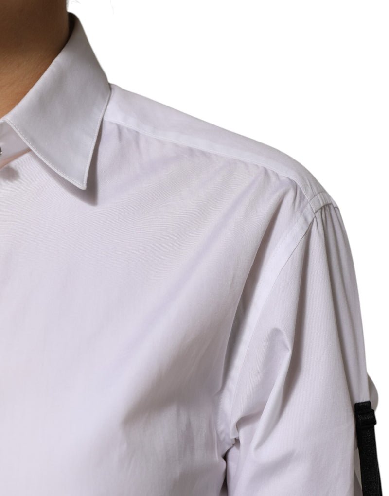 Dolce & Gabbana White Crystal Embellished Dress Shirt