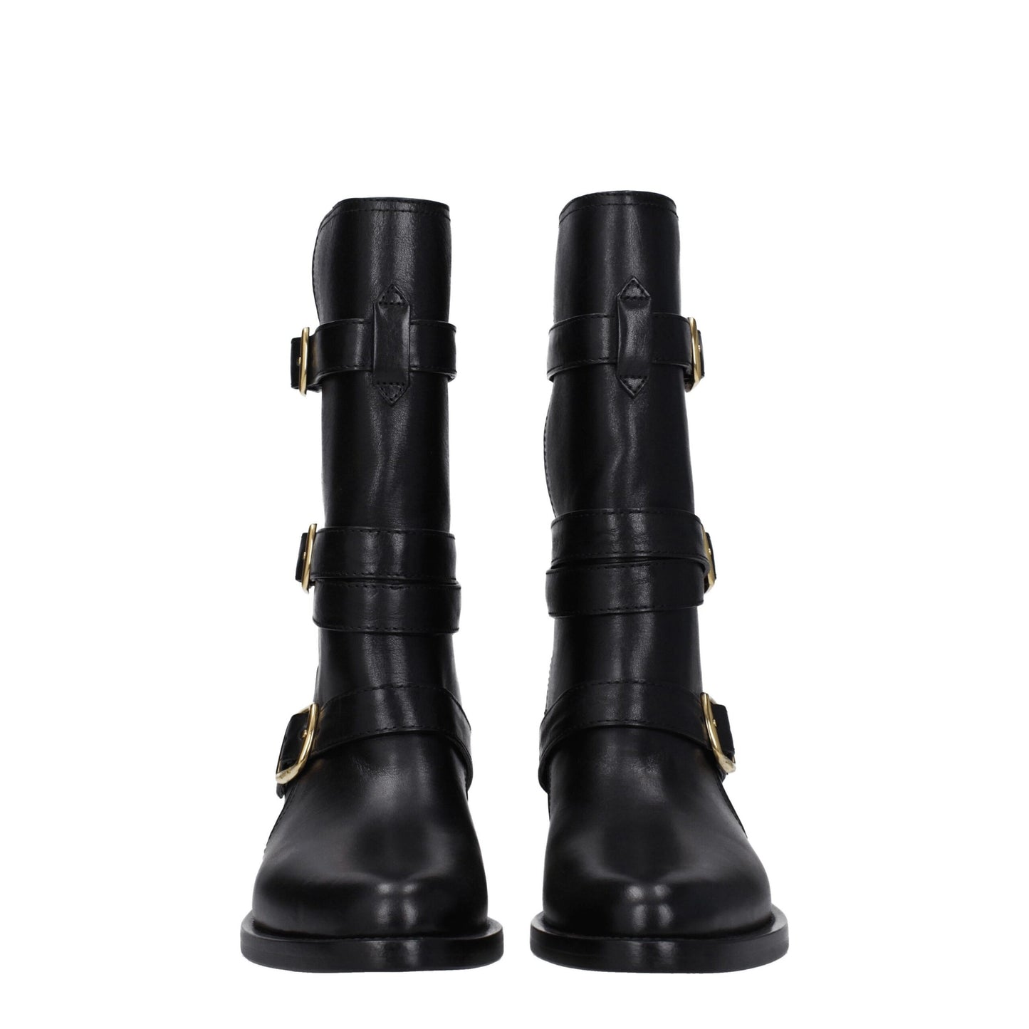 Bottines plates en cuir noir de Céline