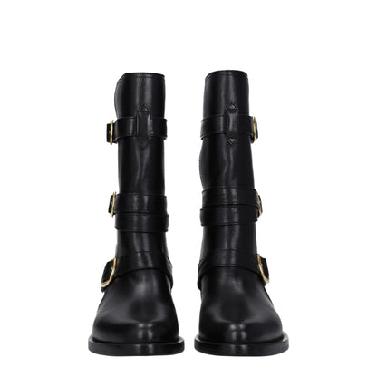 Bottines plates en cuir noir de Céline