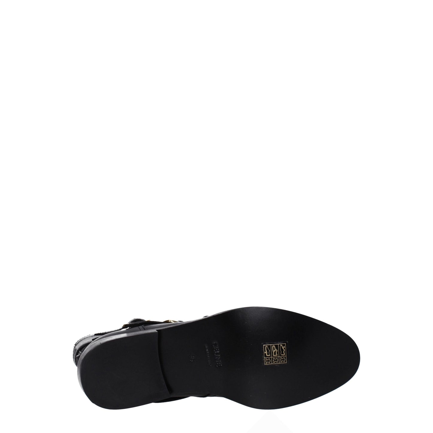 Bottines plates en cuir noir de Céline