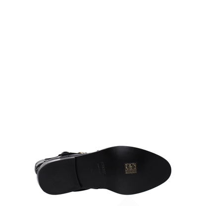 Bottines plates en cuir noir de Céline