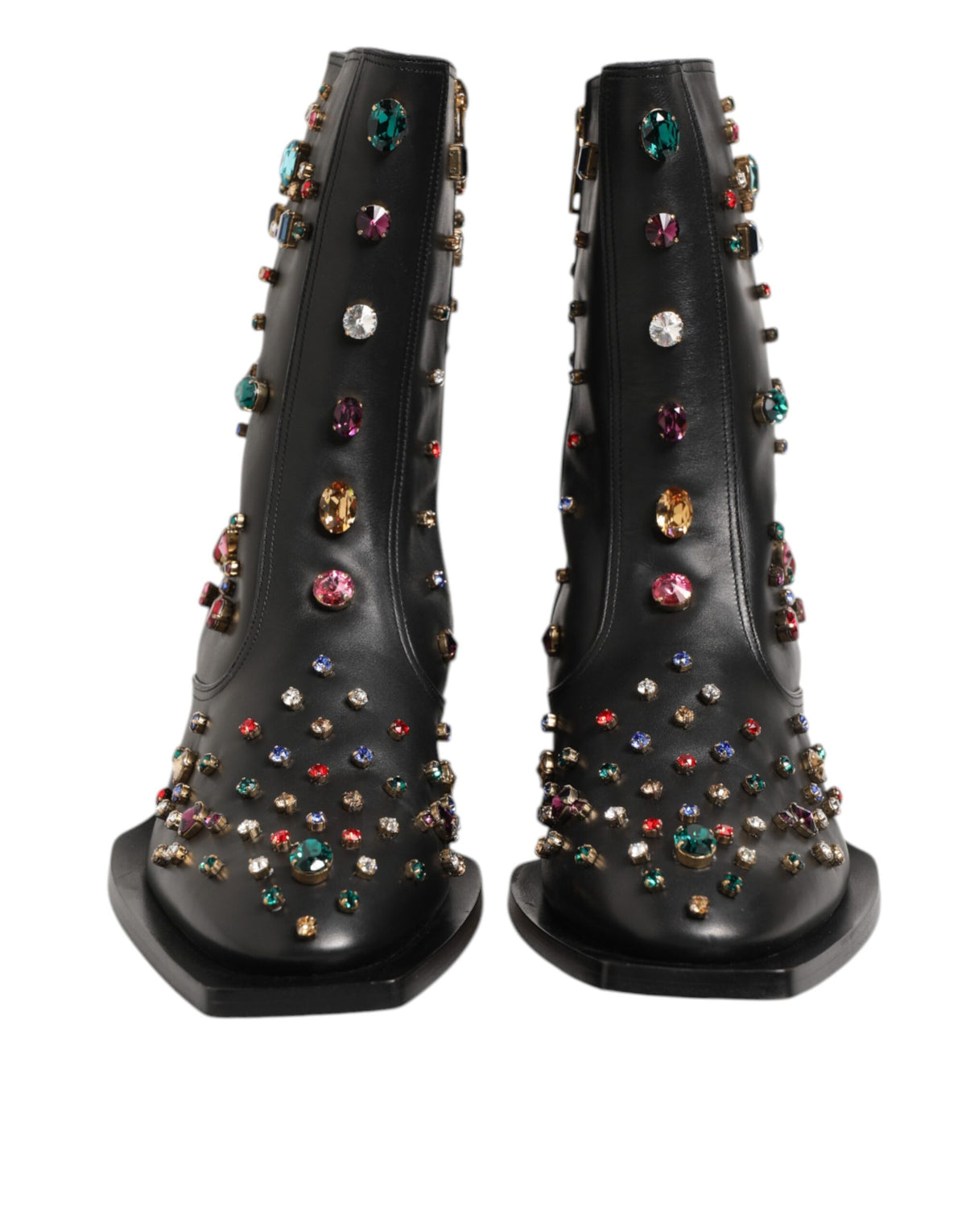 Dolce & Gabbana Black Crystal Embellished Short Boots for Men