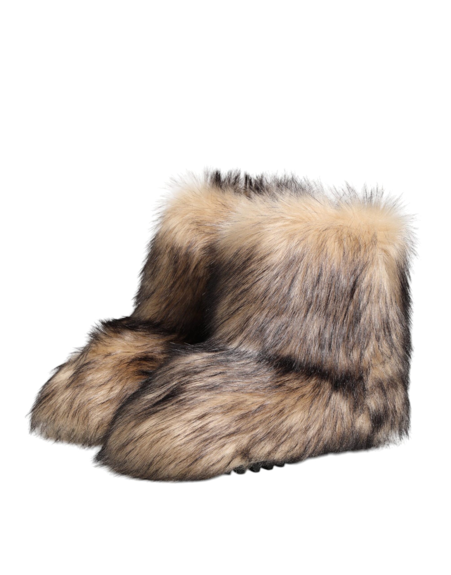 Dolce &amp; Gabbana Bruine Faux Skim Ski Bont Heren Korte Laarzen Schoenen