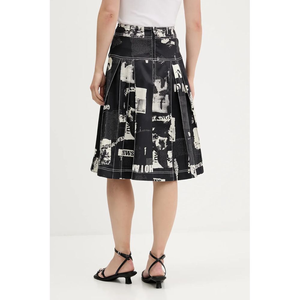 Desigual Black Cotton Women's Midi Skirt