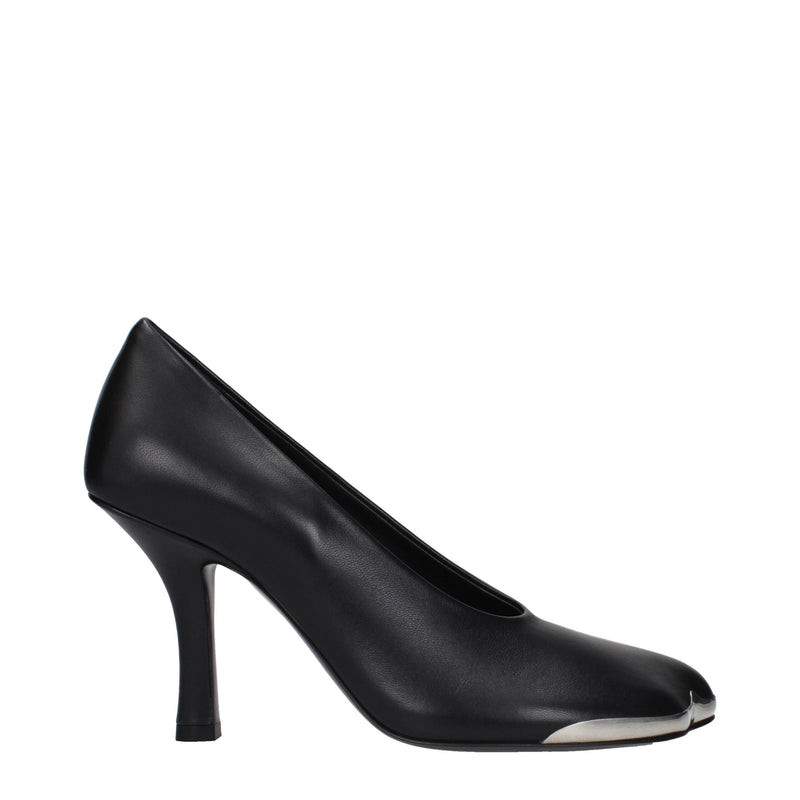 Burberry Black Leather High Heel Pumps - Elegant Footwear