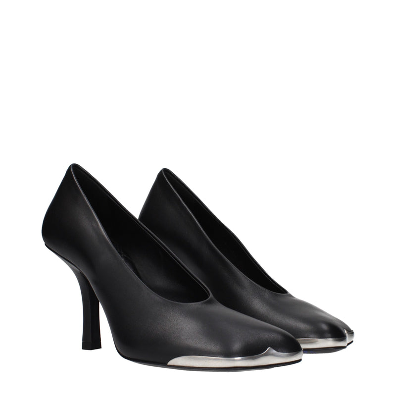 Burberry Black Leather High Heel Pumps - Elegant Footwear