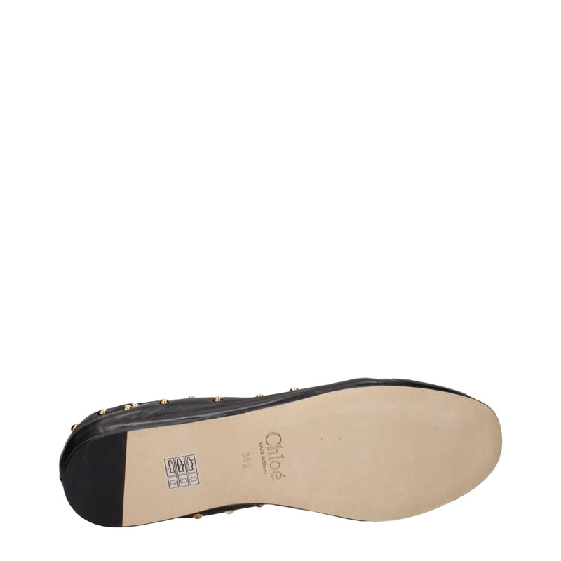 Chloé Black Leather Ballet Flats - Elegance and Comfort Combined
