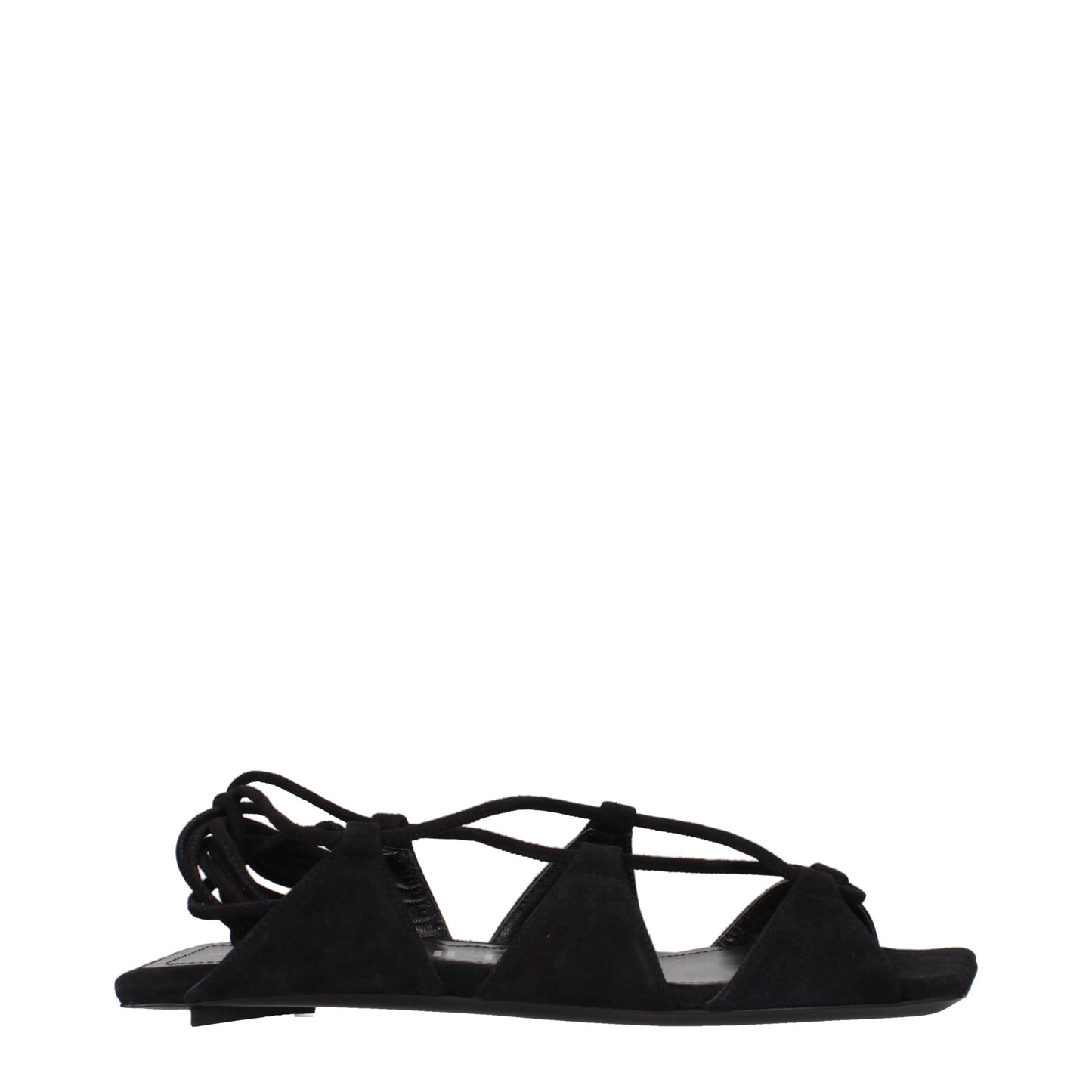 Les sandales plates en cuir noir The Attico