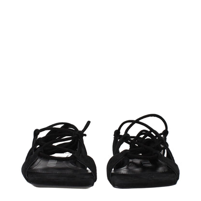 Les sandales plates en cuir noir The Attico