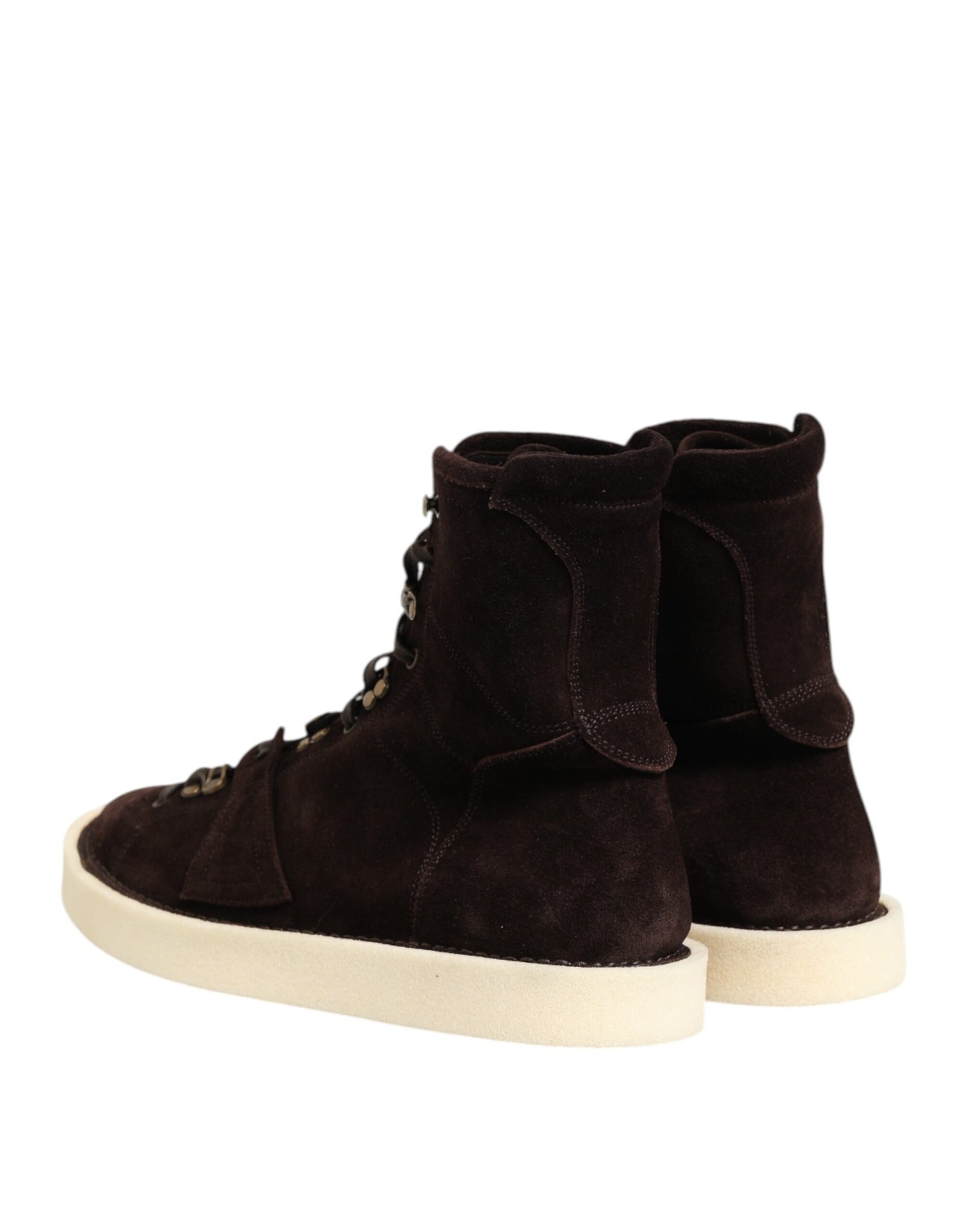 Bottines courtes en daim marron à lacets Dolce &amp; Gabbana