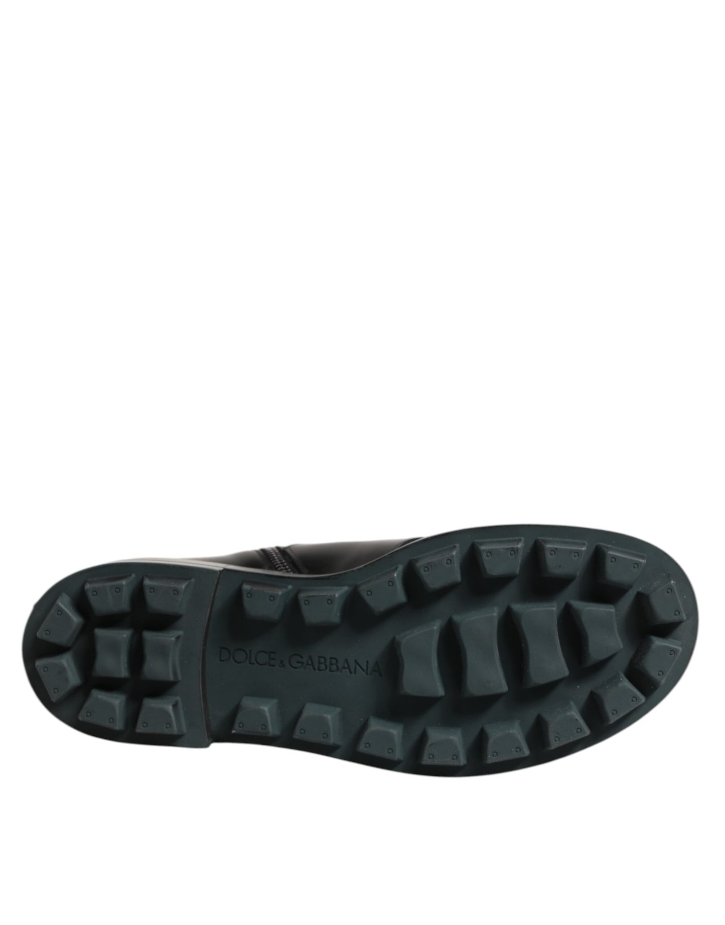 Bottines motardes mi-mollet noires à plaque logo Dolce &amp; Gabbana