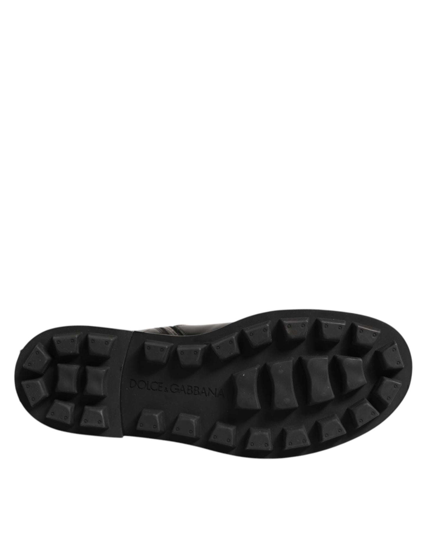 Bottines motardes mi-mollet noires à plaque logo Dolce &amp; Gabbana