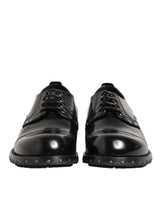 Dolce & Gabbana Derby Shoes en Cuir Noir à Clous pour Hommes