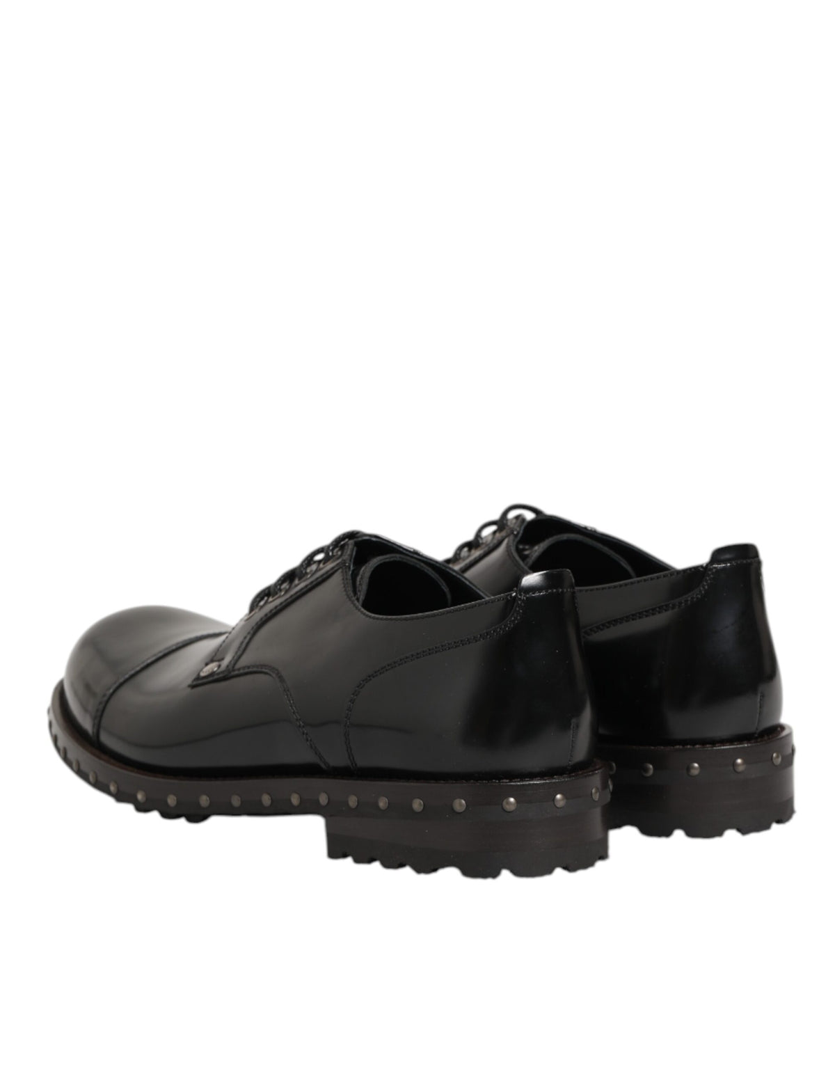Dolce & Gabbana Derby Shoes en Cuir Noir à Clous pour Hommes