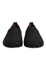 Dolce & Gabbana Black Brocade Loafers for Men - Slip-On Dress Shoes