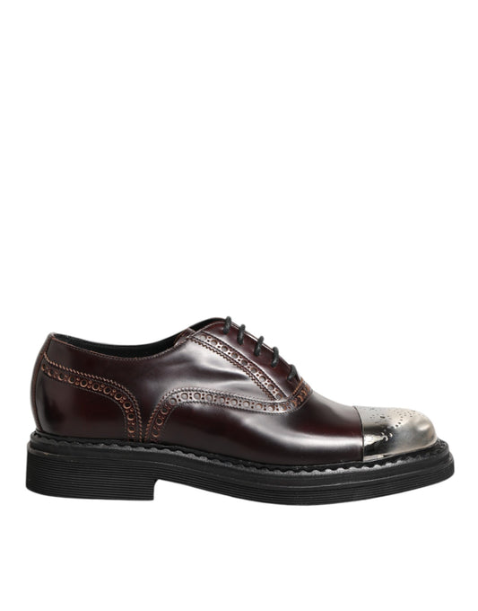 Dolce & Gabbana Brown Leather Lace Up Dress Men Oxford Shoes