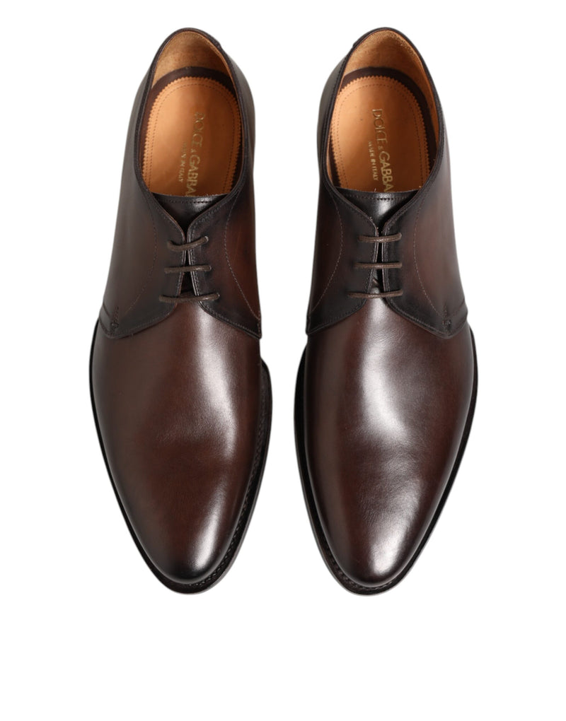 Dolce & Gabbana Brown Leather Derby Shoes for Men