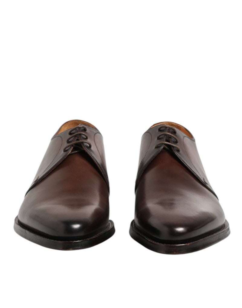 Dolce & Gabbana Brown Leather Derby Shoes for Men
