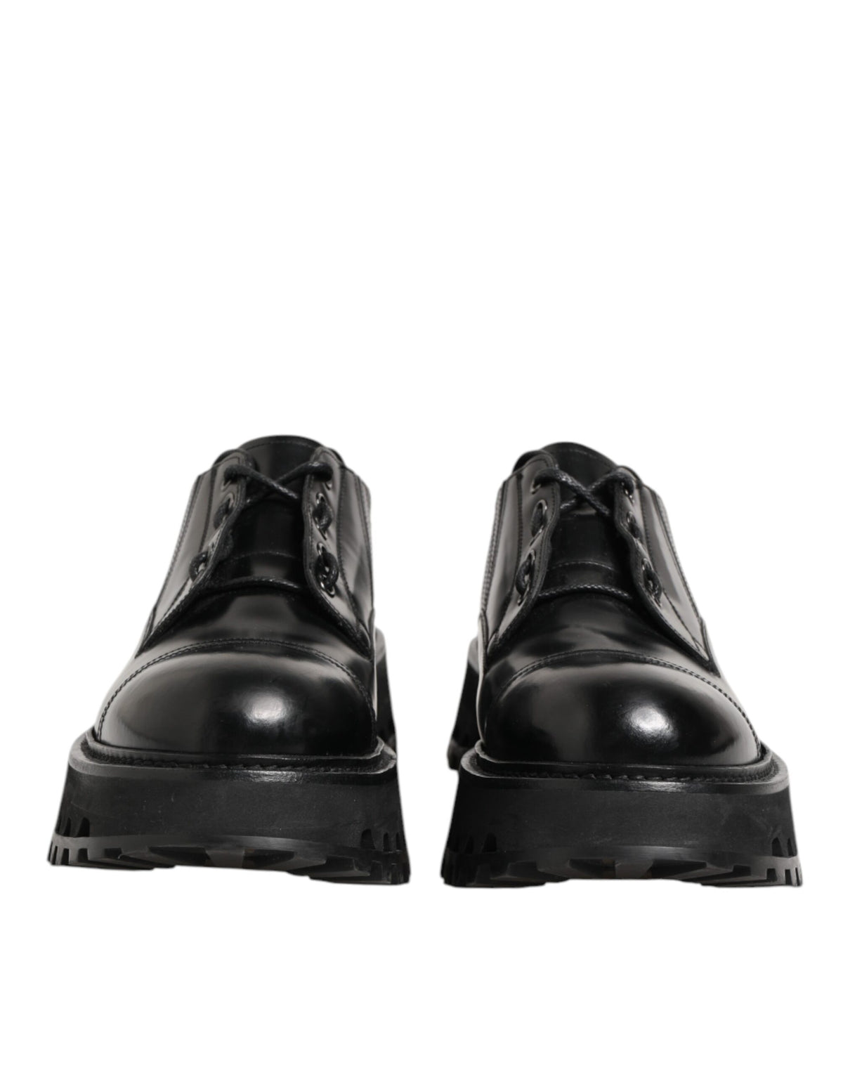 Dolce & Gabbana Chaussures Derby en Cuir Noir pour Hommes