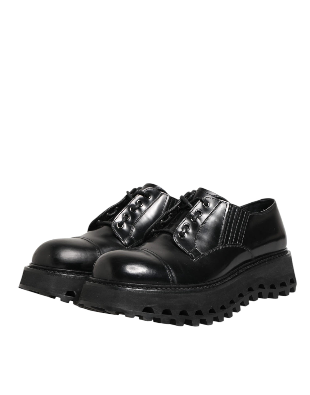 Dolce & Gabbana Chaussures Derby en Cuir Noir pour Hommes