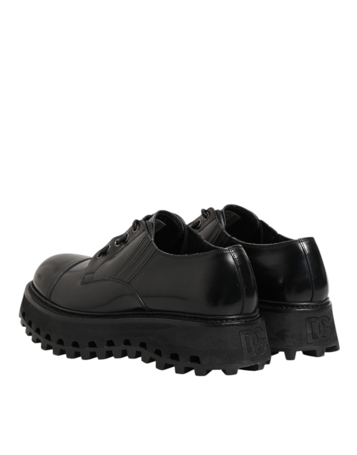 Dolce & Gabbana Chaussures Derby en Cuir Noir pour Hommes