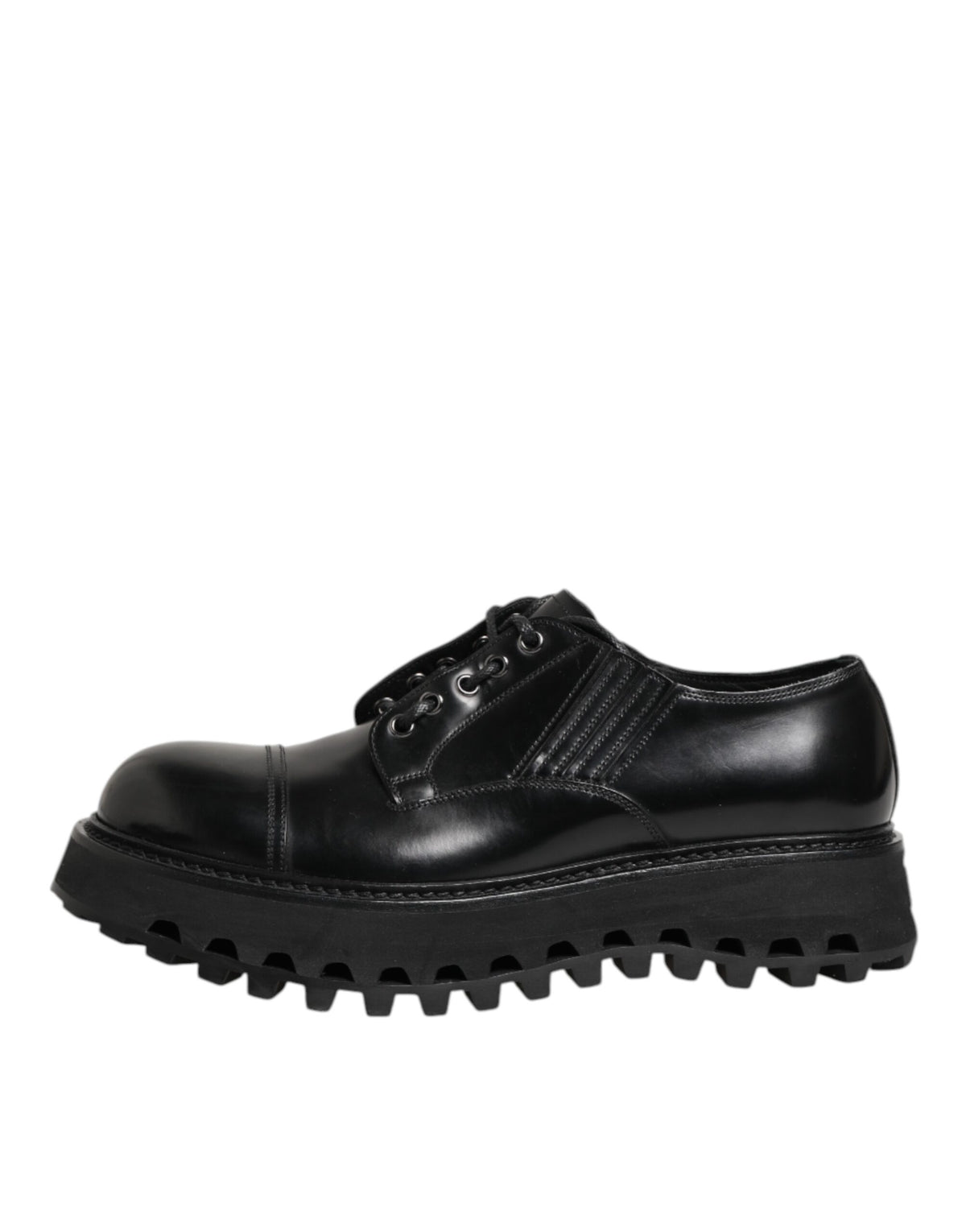 Dolce & Gabbana Chaussures Derby en Cuir Noir pour Hommes