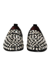 Dolce & Gabbana Black Suede Crystals Loafers for Men