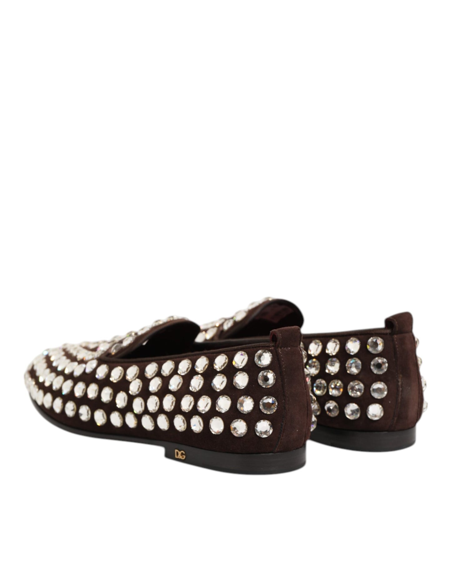 Mocassins Dolce &amp; Gabbana en daim bordeaux ornés de cristaux