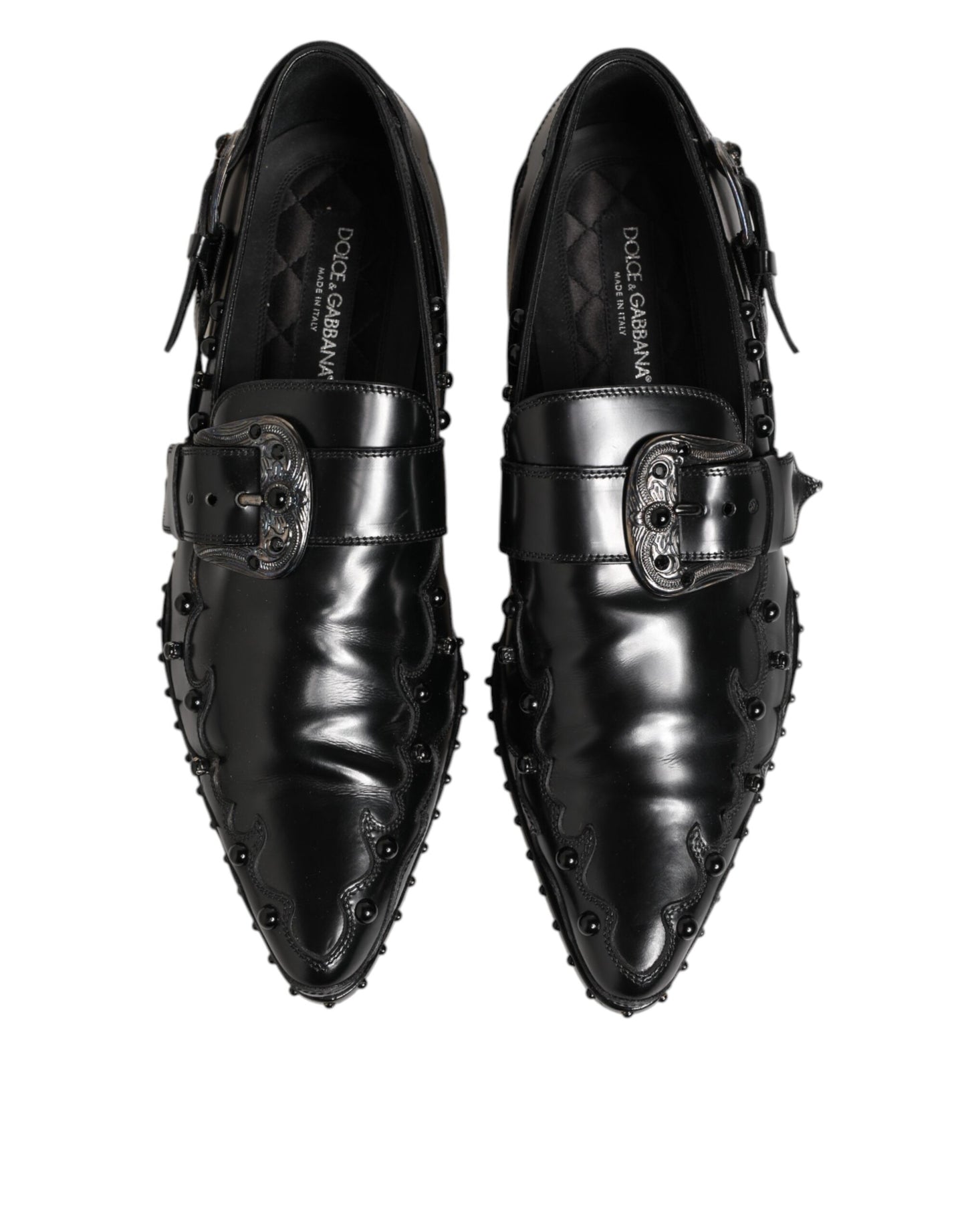 Dolce &amp; Gabbana Zwarte Versierde Jurk Monk Strap Schoenen