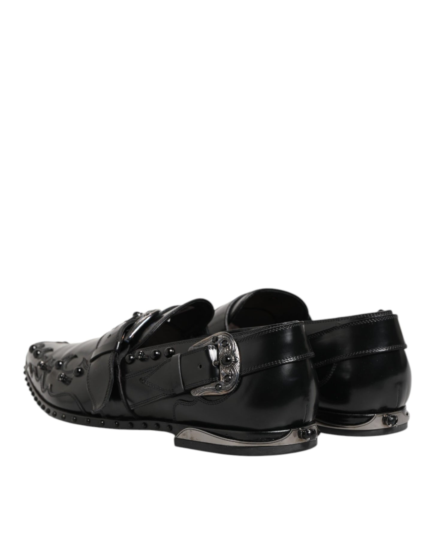 Dolce &amp; Gabbana Zwarte Versierde Jurk Monk Strap Schoenen