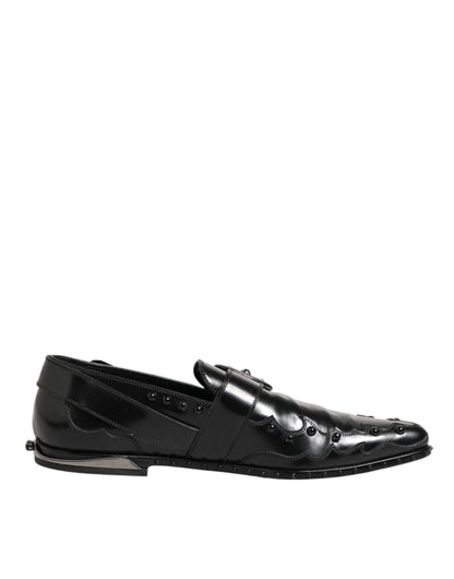 Dolce &amp; Gabbana Zwarte Versierde Jurk Monk Strap Schoenen