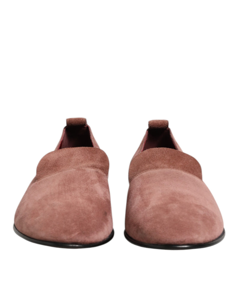 Dolce & Gabbana Pink Suede Loafers for Men - Elegant Formal Shoes
