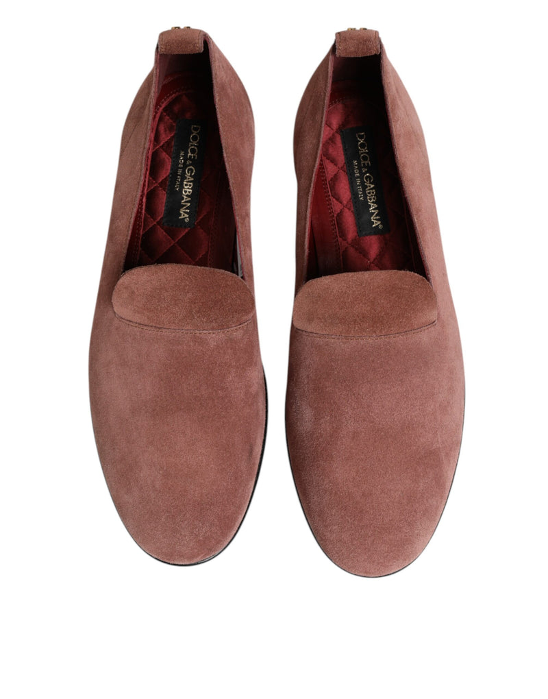 Dolce & Gabbana Pink Suede Loafers for Men - Elegant Formal Shoes