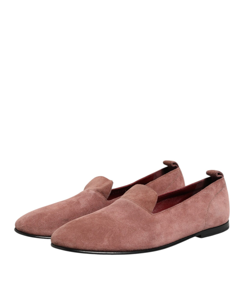 Dolce & Gabbana Pink Suede Loafers for Men - Elegant Formal Shoes