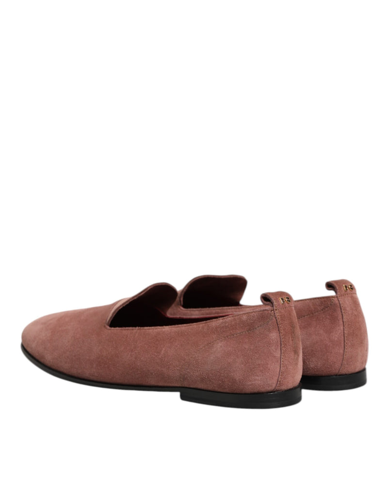 Dolce & Gabbana Pink Suede Loafers for Men - Elegant Formal Shoes