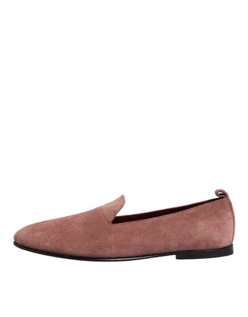 Dolce & Gabbana Pink Suede Loafers for Men - Elegant Formal Shoes