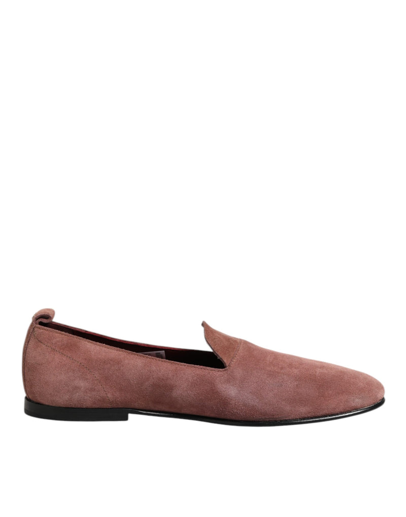 Dolce & Gabbana Pink Suede Loafers for Men - Elegant Formal Shoes