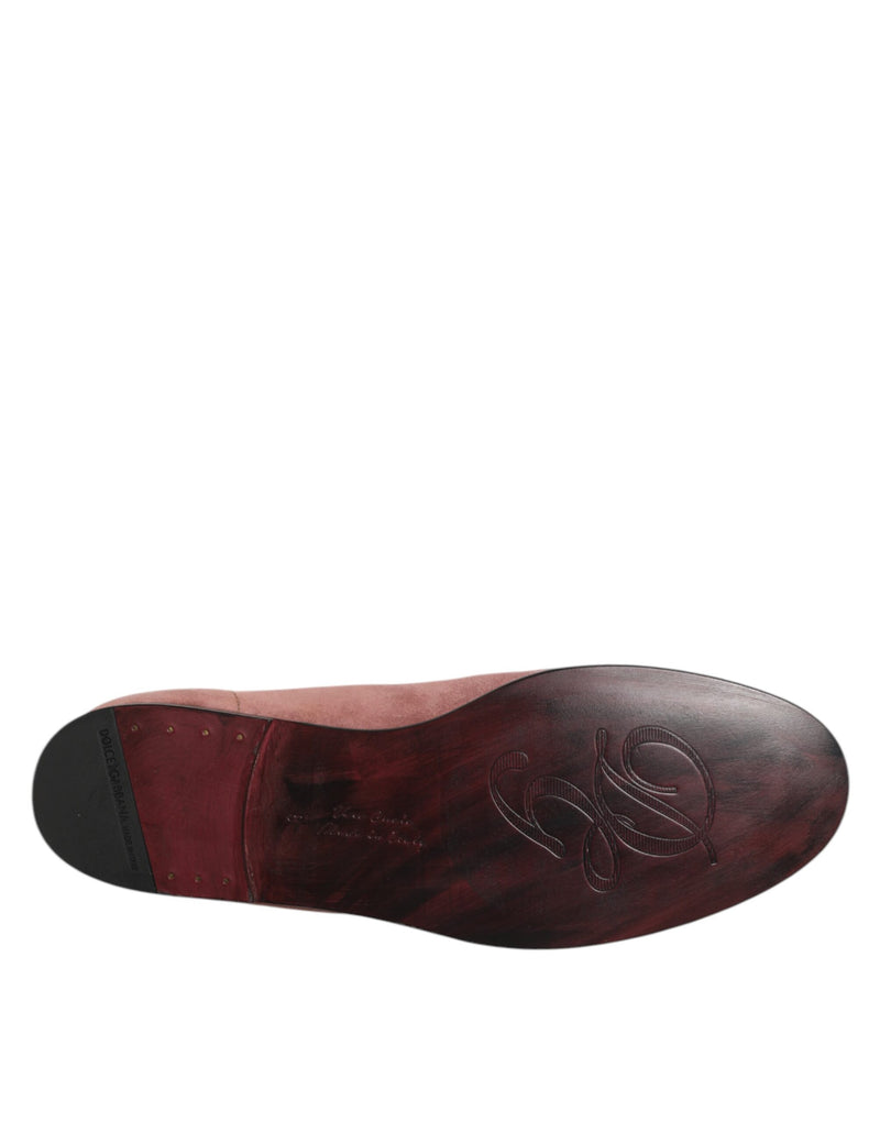 Dolce & Gabbana Pink Suede Loafers for Men - Elegant Formal Shoes